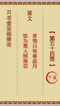 月老靈籤姻緣籤 第54籤:下