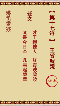 佛祖靈籤 第17籤:王省就親 中平籤