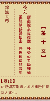 保生大帝靈籤 第22籤:斷、【用噬嗑卦】