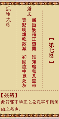 保生大帝靈籤 第7籤:斬、【用訟卦】