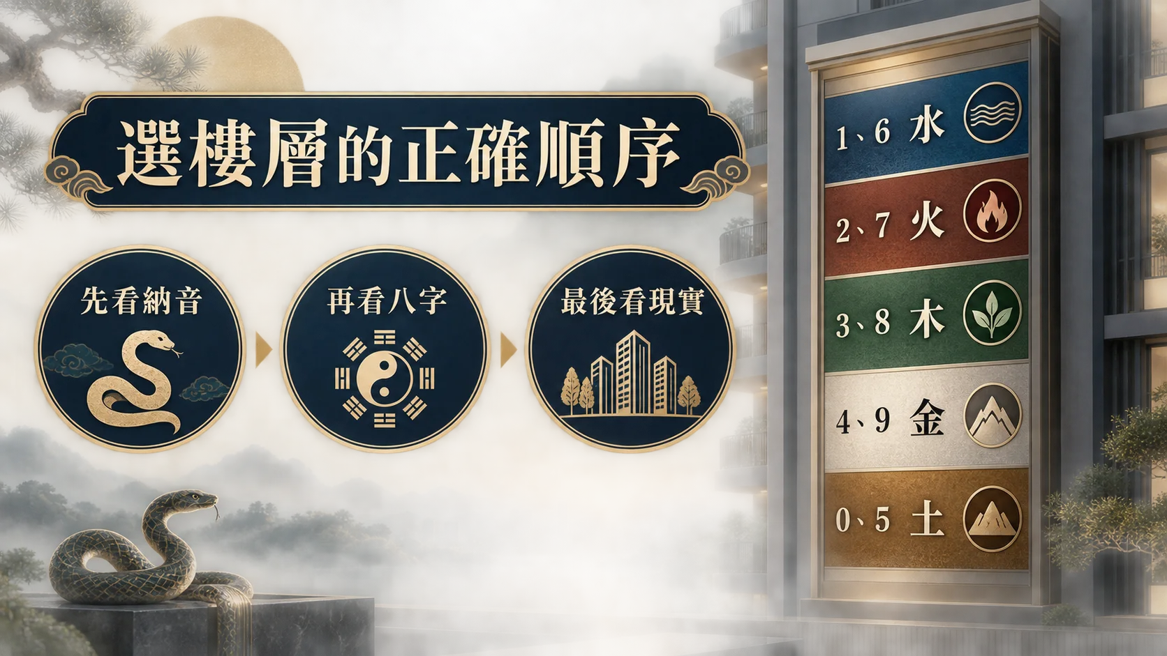 1977年屬蛇依納音八字與現實條件選樓層