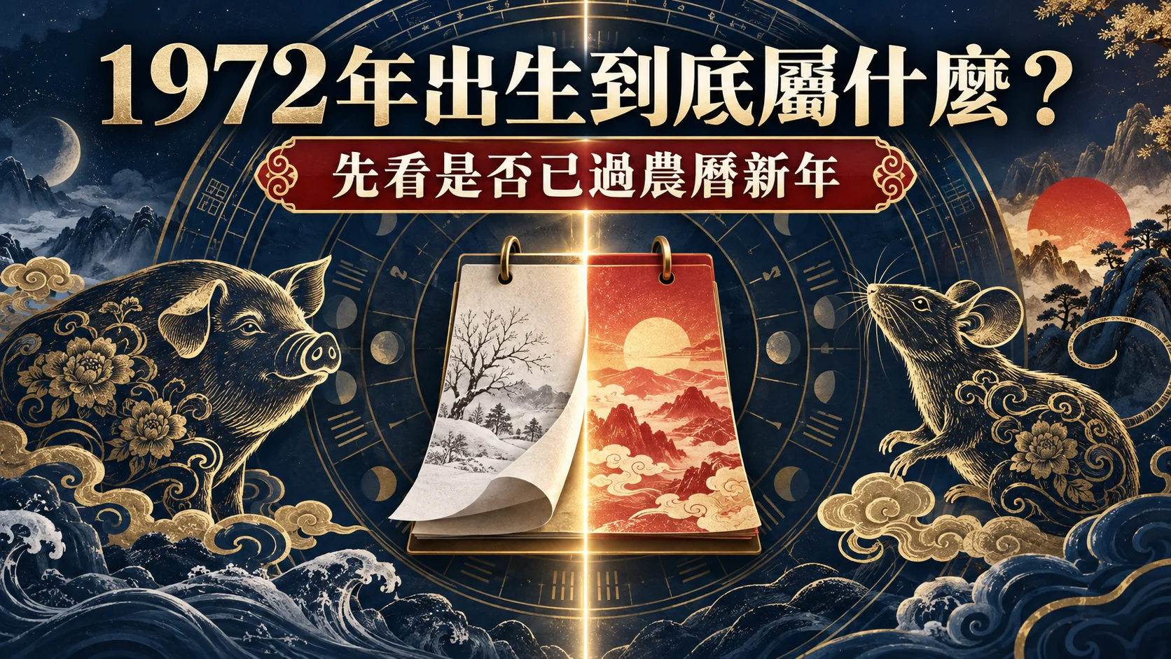1972年出生生肖依是否已過農曆新年判斷鼠或豬