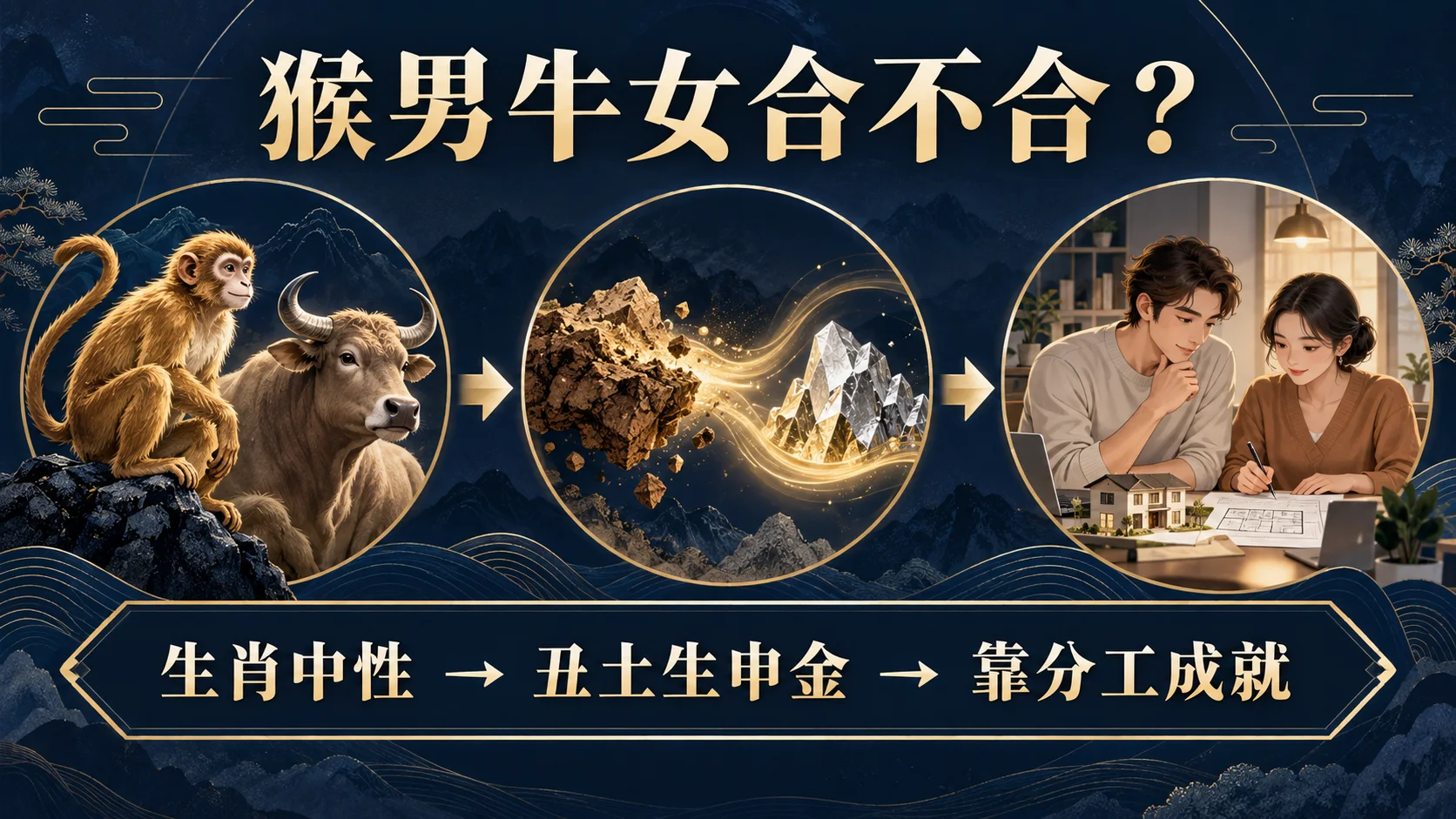男屬猴女屬牛以生肖中性丑土生申金與分工判斷婚配