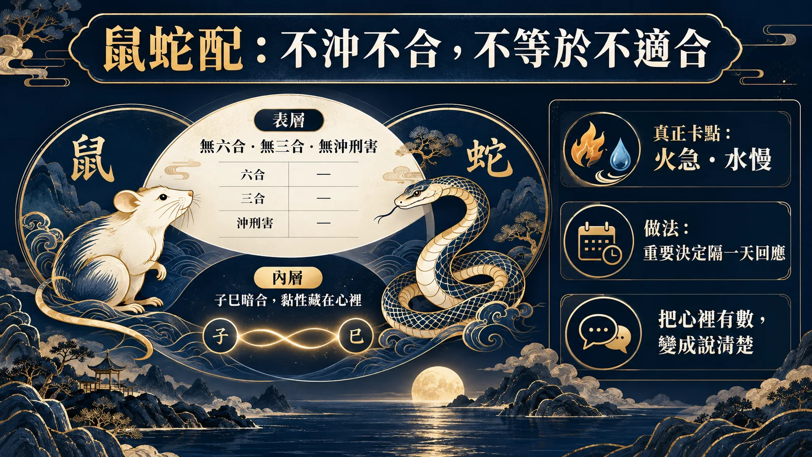 屬鼠屬蛇不沖不合與子巳暗合溝通方法