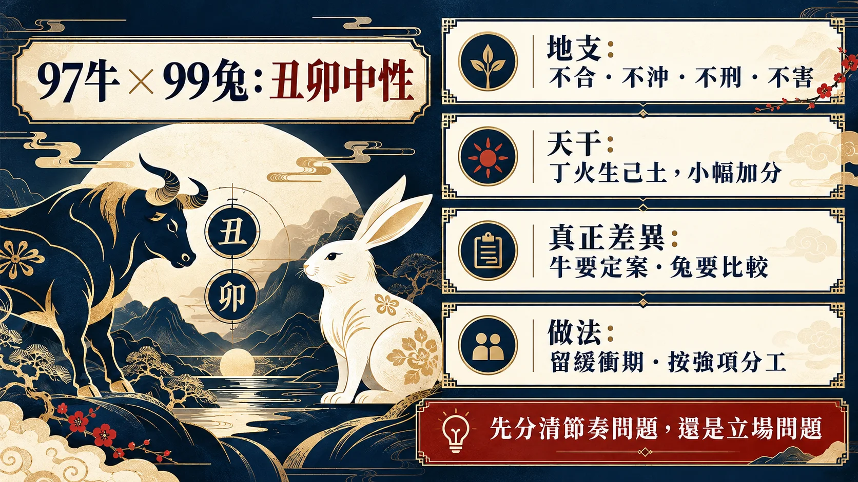 97屬牛99屬兔丑卯中性與丁火生己土配對圖解