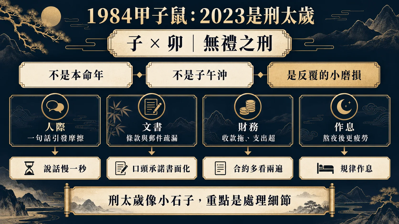1984甲子鼠2023癸卯刑太歲風險與應對圖
