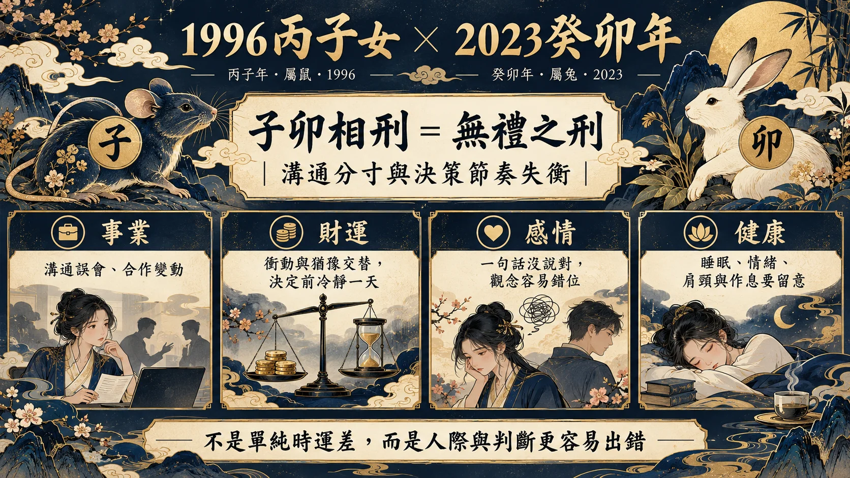 1996丙子女2023癸卯年子卯相刑影響圖