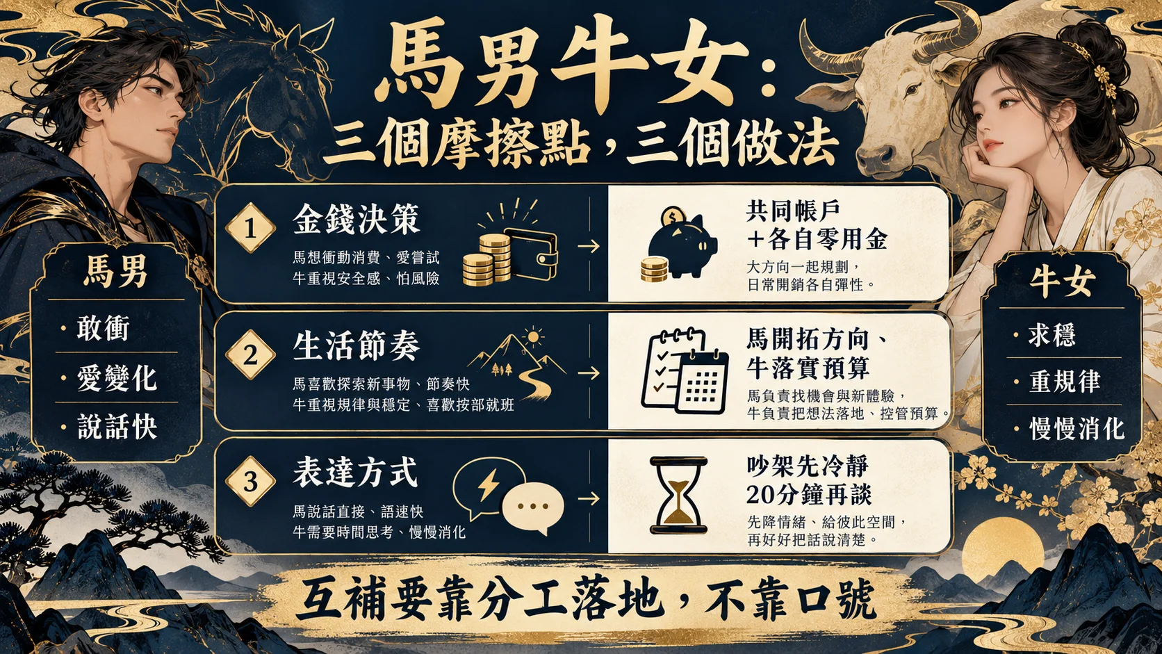 男屬馬女屬牛金錢節奏表達磨合與解決方法圖