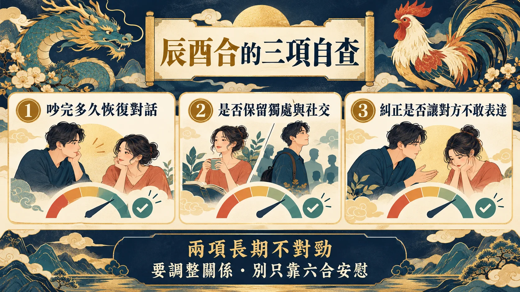 1993屬雞1988屬龍辰酉六合關係界線三項自查圖