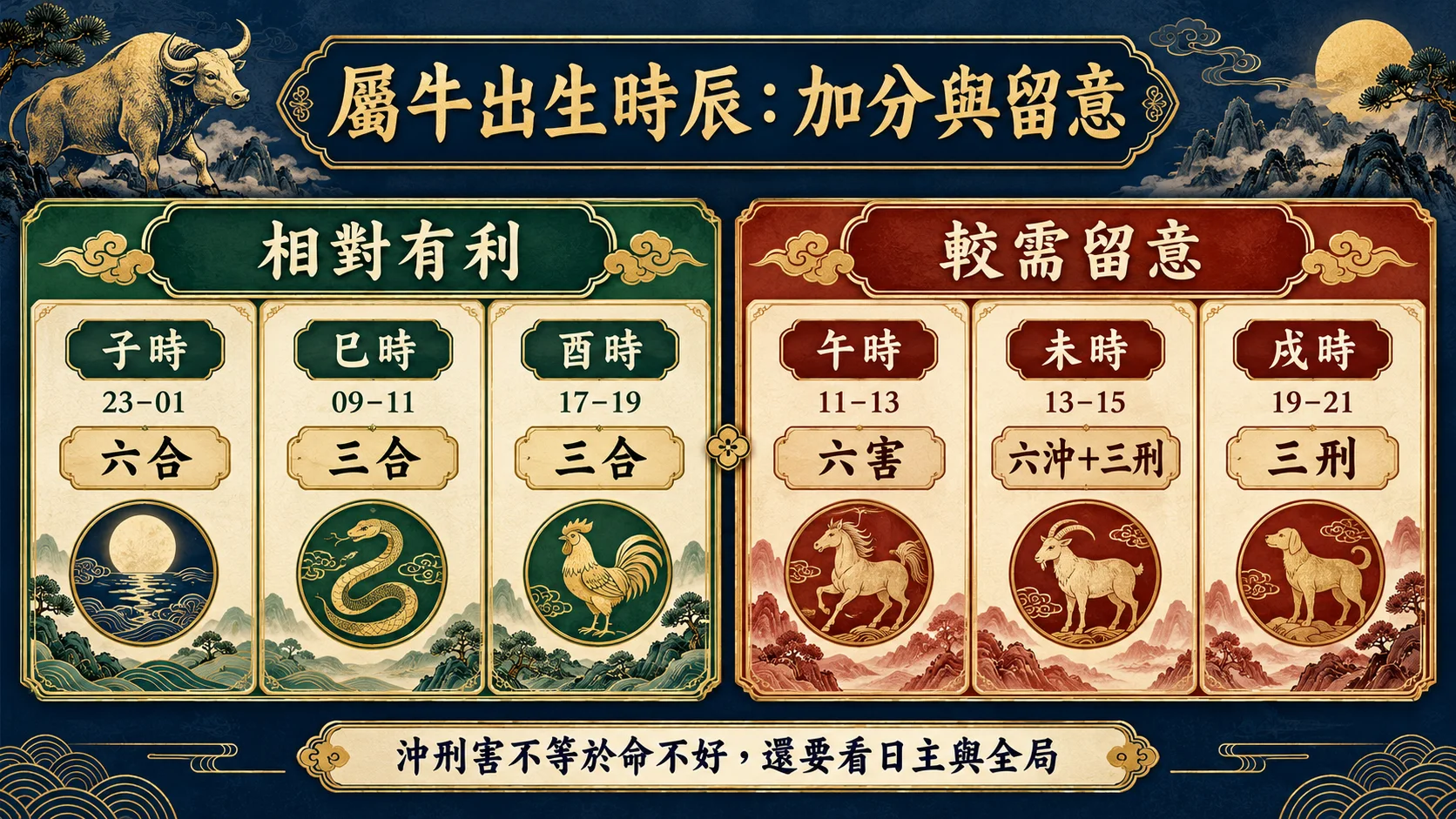 屬牛出生子巳酉有利與午未戌需留意時辰對照圖