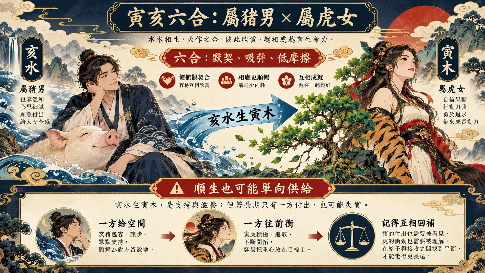 屬豬男屬虎女寅亥六合亥水生寅木關係圖